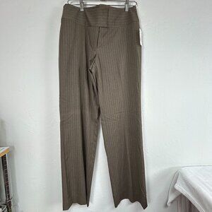 CAbi Womens Camel Trouser Pants Size 10 Brown Pinstripe Stretch Style 195 New